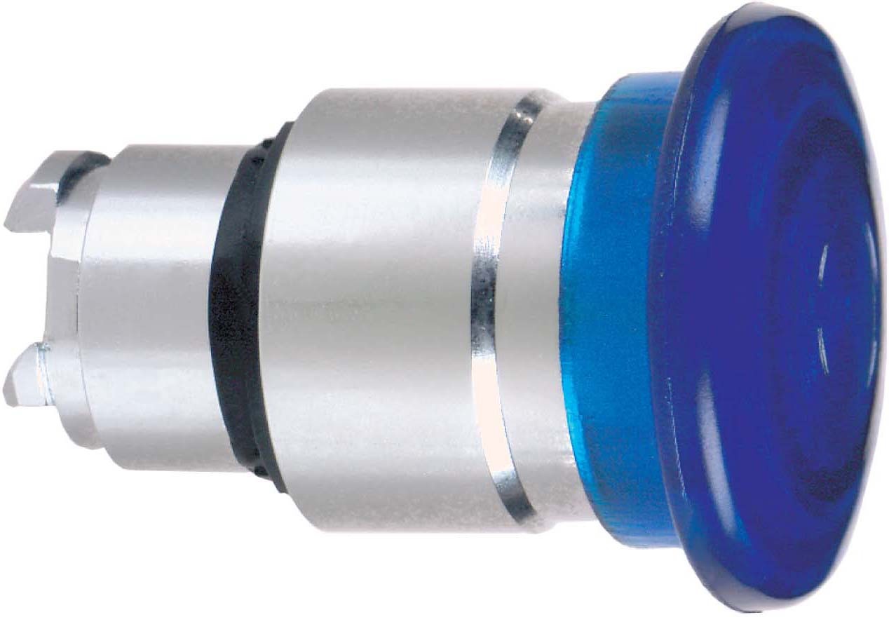 Schneider ZB4BW463 Pilzdrucktaster, Frontelement, Harmony XB4, Metall, 22mm, beleuchtet, blau, Pilz 40mm, tastend, für universelle LED