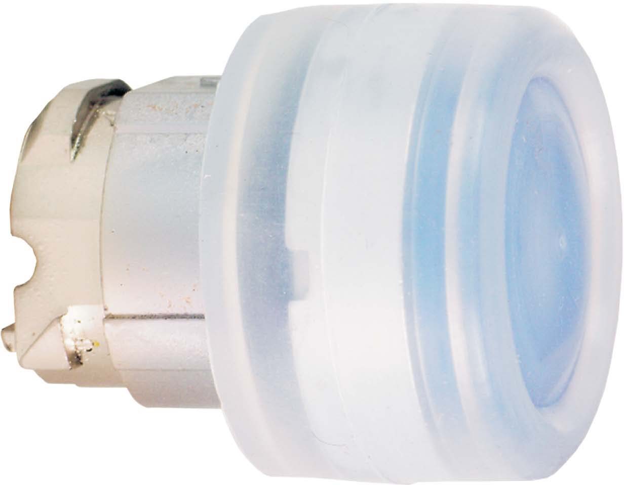 Schneider ZB4BW563 Leuchtdrucktaster, Frontelement, Harmony XB4, Metall, 22mm, blau, tastend, mit Schutzkappe, für universelle LED