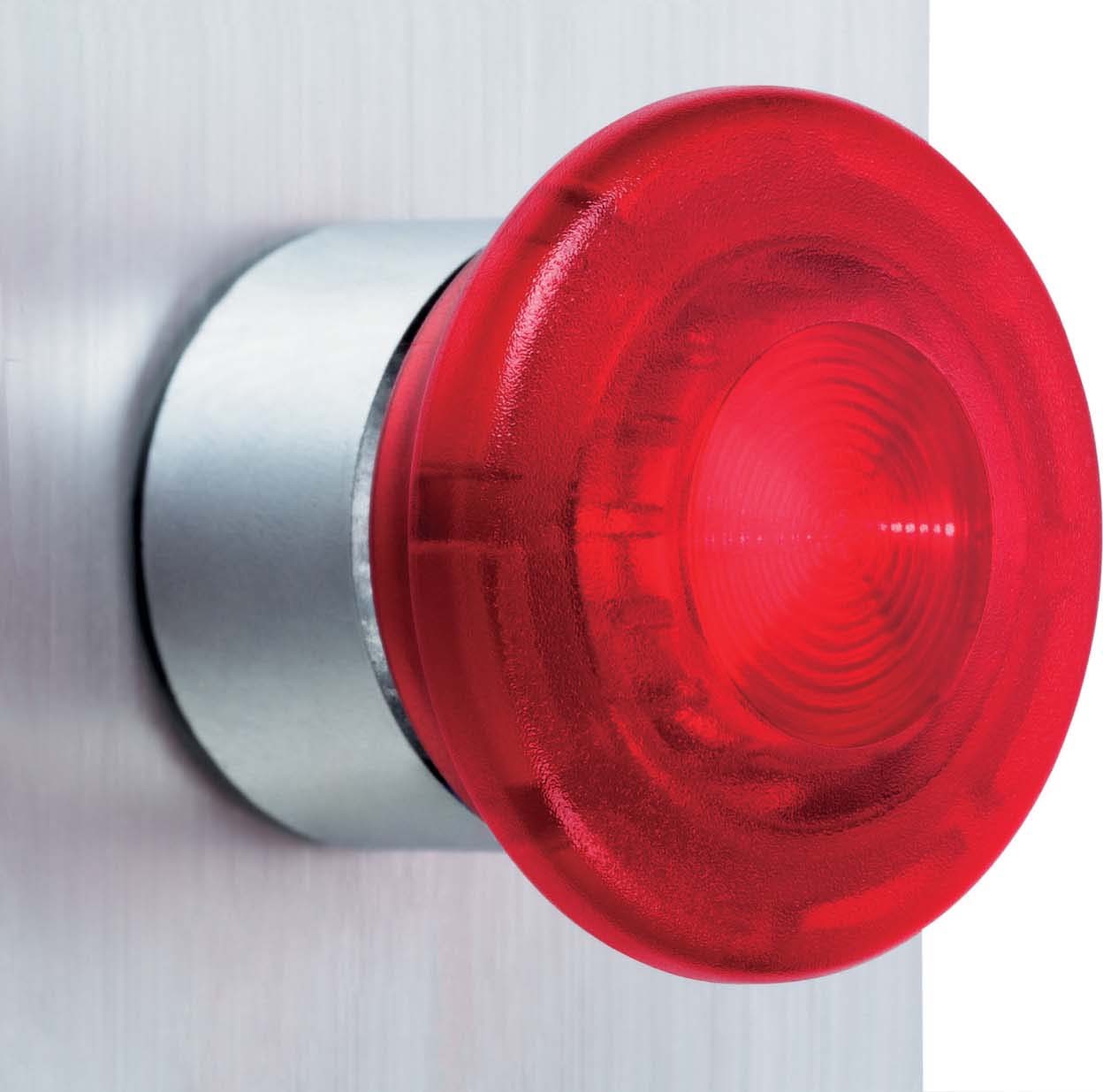 Schneider ZB4BW643 Pilzdrucktaster, Frontelement, Harmony XB4, Metall, 22mm, beleuchtet, rot, Zugentriegelung, für universelle LED