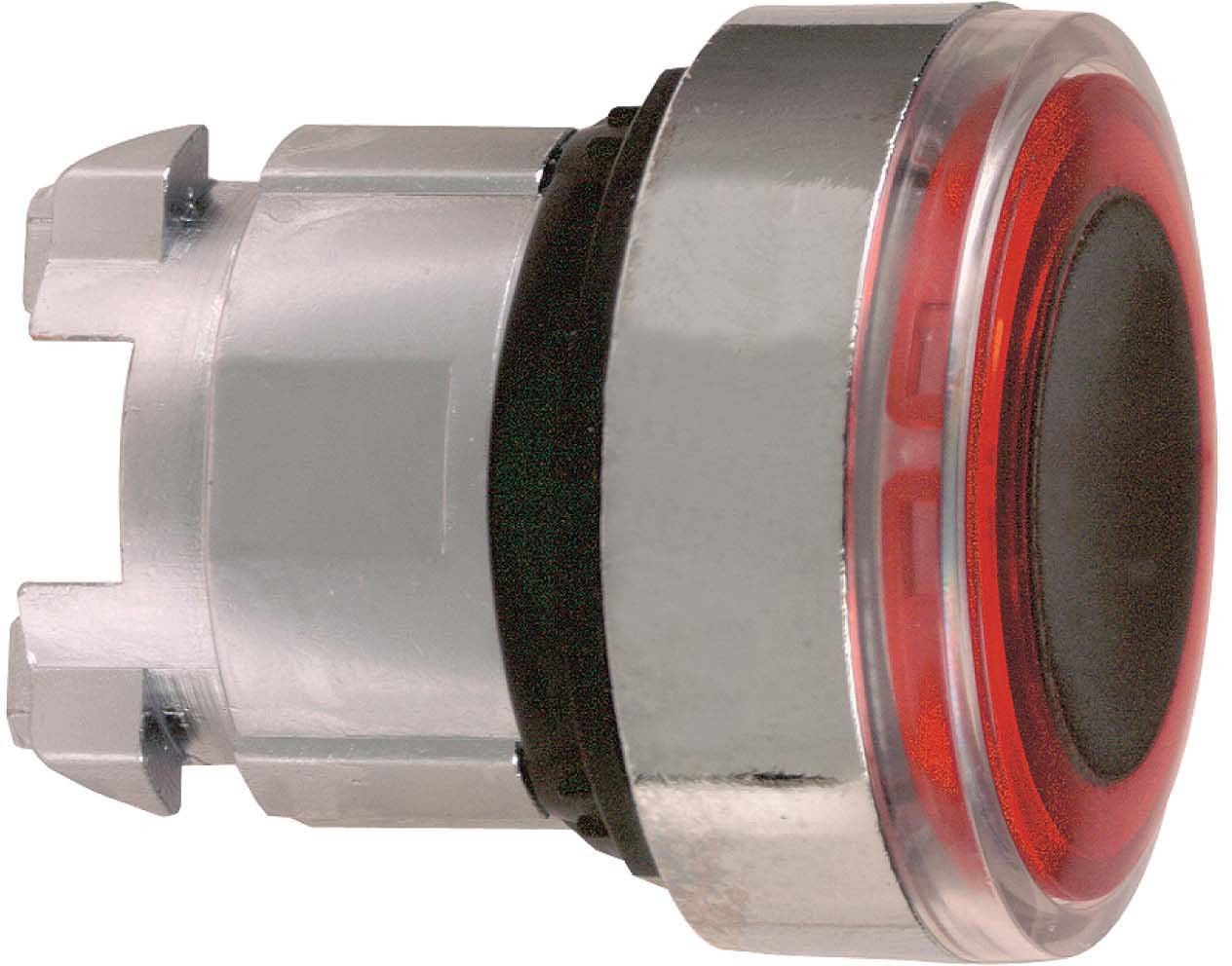 Schneider ZB4BW943 Leuchtdrucktaster, Frontelement, Harmony XB4, Metall, 22mm, rot, beleuchteter Ring, für universelle LED