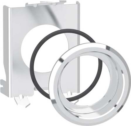 Schneider ZB4BZ021 Montagekit zum flachen Einbau, Harmony XB4, Metall, 22mm auf 30mm, für Drucktaster und Leuchtmelder