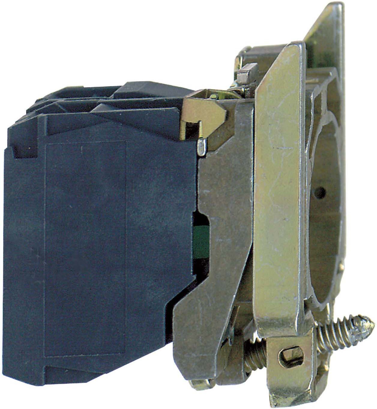 Schneider ZB4BZ101 Hilfsschalterblock mit Befestigungsflansch, Harmony XB4, Metall, 22mm, 30mm, 1S, Schraubklemme
