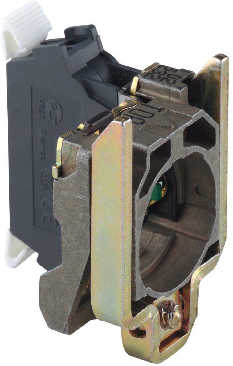 Schneider ZB4BZ1015 Hilfsschalterblock mit Befestigungsflansch, Harmony XB4, Metall, 22mm, 30mm, 1S, Spring Clamp