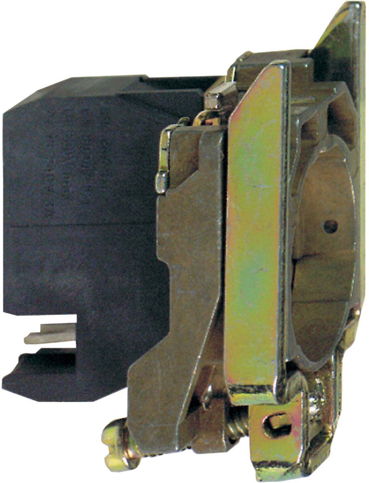 Schneider ZB4BZ1055 Hilfsschalterblock mit Befestigungsflansch, Harmony XB4, Metall, 22mm, 30mm, 1S+1Ö, Spring Clamp