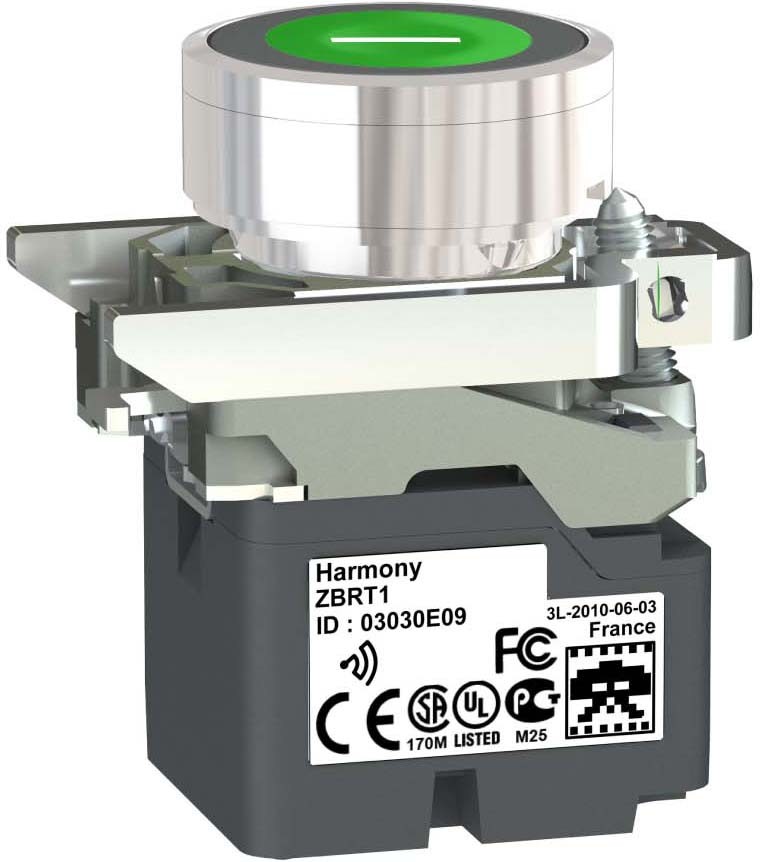 Schneider Electric ZB4RTA331 Funkdrucktaster Harmony XB4R Metall Ø22mm batterielos kabellos grün beschriftet I