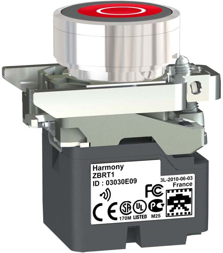Schneider Electric ZB4RTA432 Funkdrucktaster Harmony XB4R Metall Ø22mm batterielos kabellos rot beschriftet O