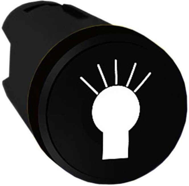 Schneider ZB5AA253 Drucktaster, Frontelement, Harmony XB5, Kunststoff, 22mm, schwarz, beschriftet Lampe, tastend