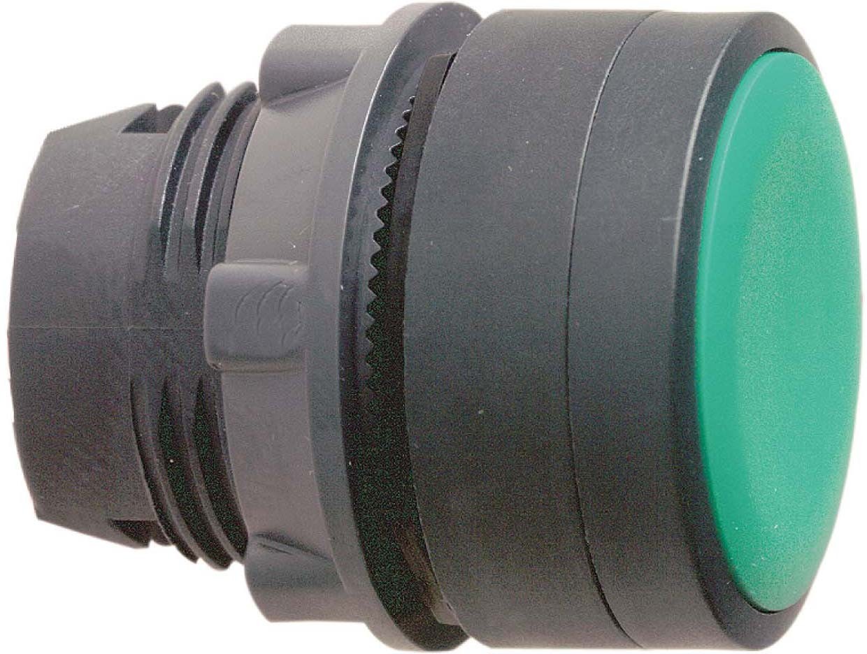 Schneider ZB5AA34 Drucktaster, Frontelement, Harmony XB5, Kunststoff, 22mm, grün, unbeschriftet, tastend, hoch