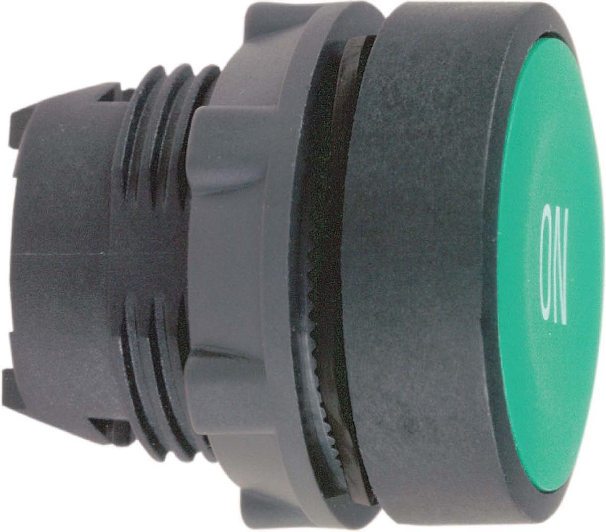 Schneider ZB5AA341 Drucktaster, Frontelement, Harmony XB5, Kunststoff, 22mm, grün, beschriftet ON, tastend