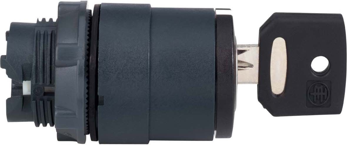 Schneider ZB5AG0 Schlüsselschalter, Frontelement, Harmony XB5, Kunststoff, 22mm, schwarz, 3 Stellungen, rastend