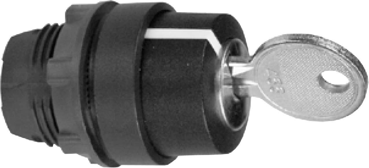 Schneider ZB5AG2D Schlüsselschalter, Frontelement, Harmony XB5, Kunststoff, 22mm, hellgrau, schwarz, 2 Stellungen, rastend, DOM 8D1