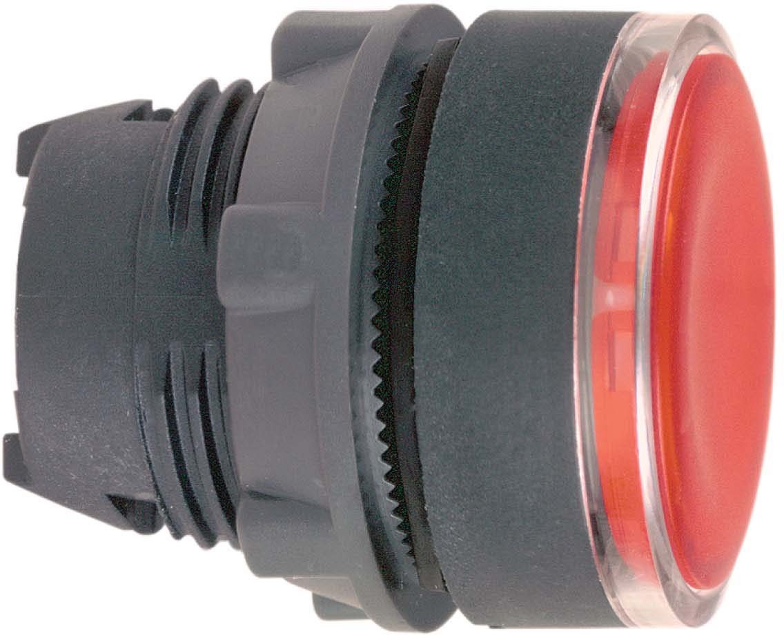 Schneider ZB5AH043 Leuchtdrucktaster, Frontelement, Harmony XB5, Kunststoff, 22mm, rot, unbeschriftet, für universelle LED, rastend