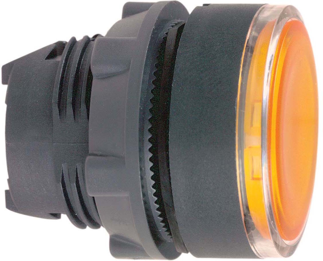 Schneider ZB5AH053 Leuchtdrucktaster, Frontelement, Harmony XB5, Kunststoff, 22mm, orange, unbeschriftet, für universelle LED, rastend