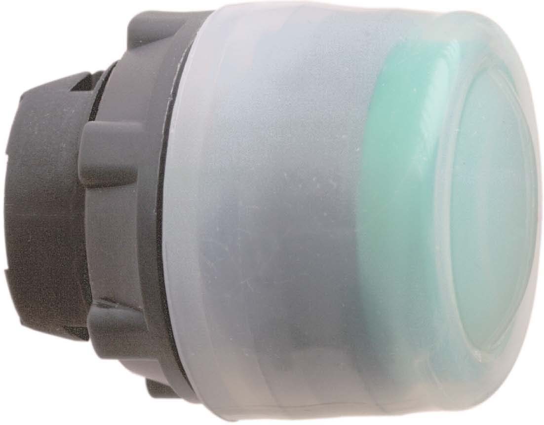 Schneider ZB5AP3 Drucktaster, Frontelement, Harmony XB5, Kunststoff, 22mm, grün, vorstehend, unbeschriftet, tastend, mit Schutzkappe