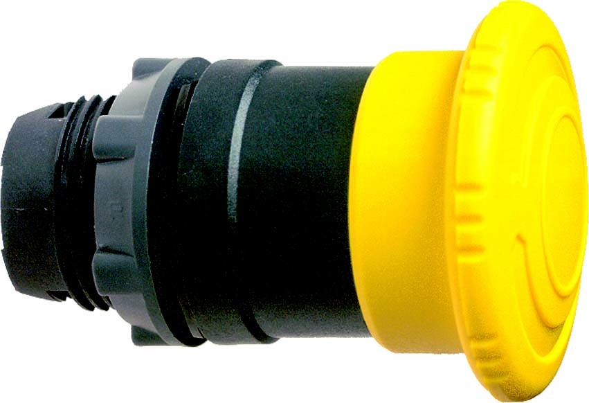 Schneider ZB5AS55 Pilzdrucktaster, Frontelement, Harmony XB5, Kunststoff, 22mm, gelb, Pilz 40mm, Drehentriegelung
