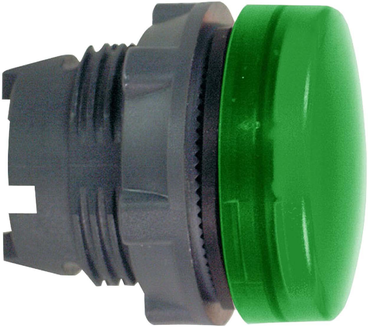Schneider ZB5AV033E Leuchtmelder, Frontelement, Harmony XB5, Kunststoff, 22mm, grün, für universelle LED, glatte Kalotte, für Einlegeschild