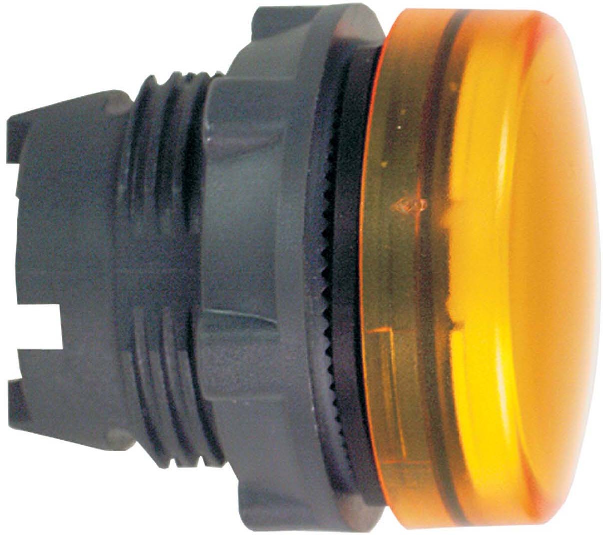 Schneider ZB5AV05 Leuchtmelder, Frontelement, Harmony XB5, Kunststoff, 22mm, gelb, für Glühlampe BA9s, glatte Kalotte