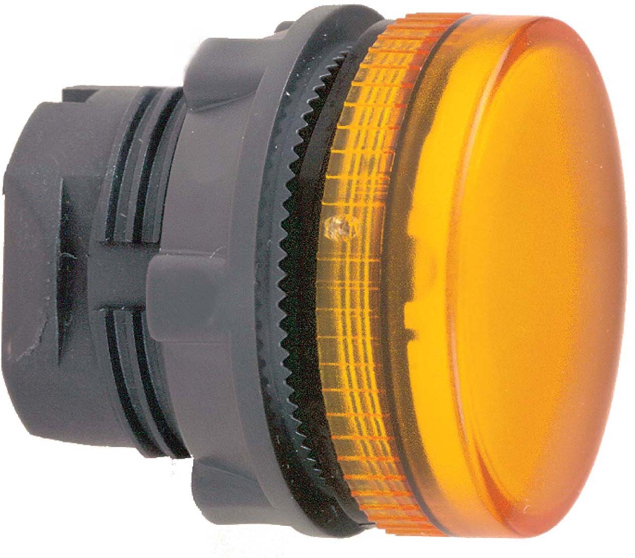 Schneider ZB5AV05S Leuchtmelder, Frontelement, Harmony XB5, Kunststoff, 22mm, gelb, für Glühlampe BA9s, geriffelte Kalotte