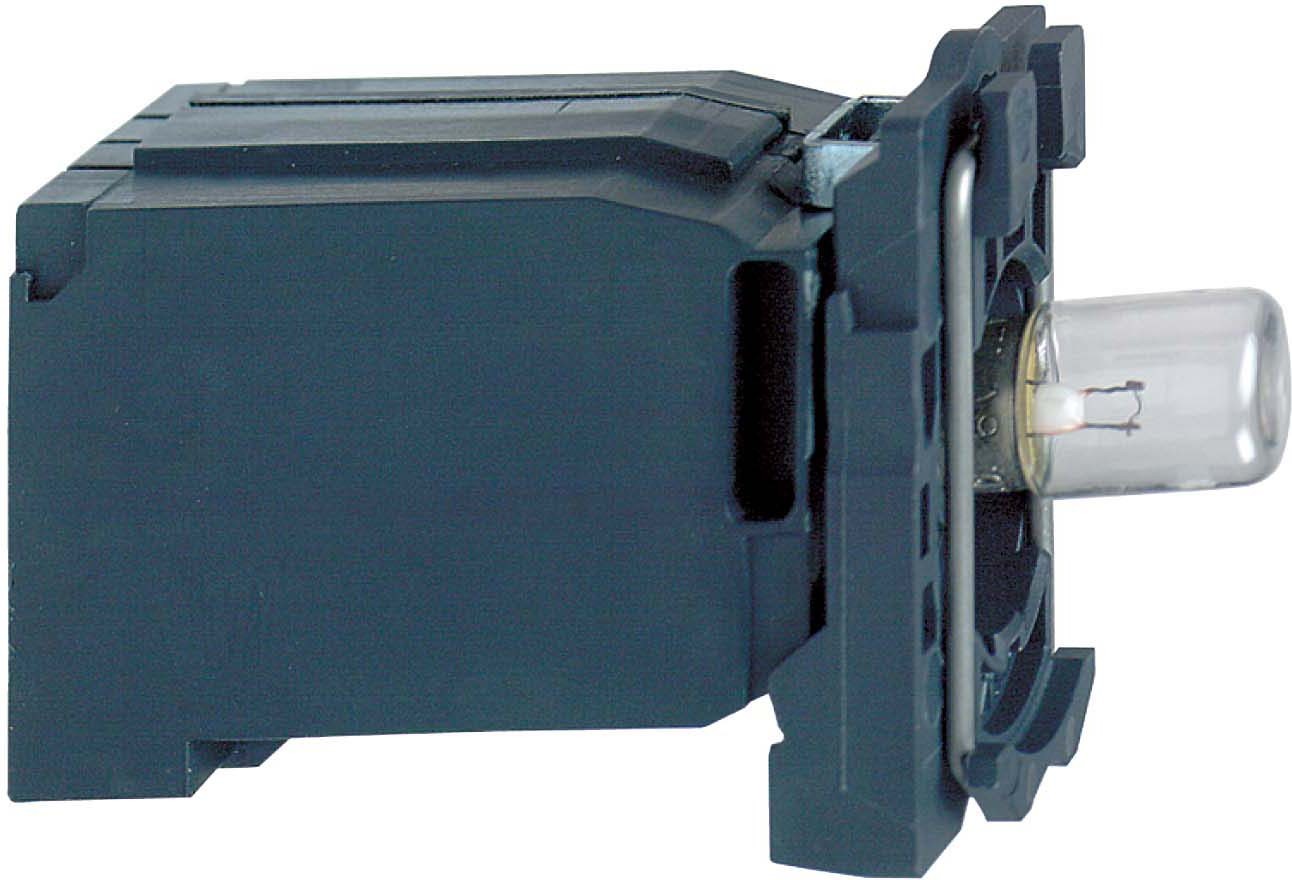 Schneider ZB5AV5 Lampenfassung mit Befestigungsflansch, Harmony XB5, Kunststoff, weiß, mit Trafo, Glühlampe BA9s, Schraubklemme, 400V