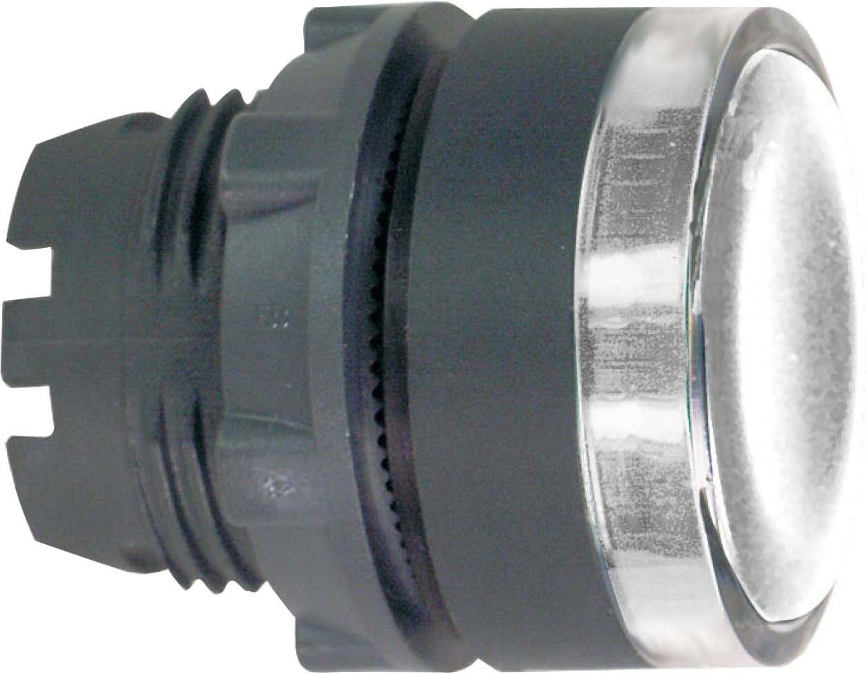 Schneider ZB5AW313S Leuchtdrucktaster, Frontelement, Harmony XB5, Kunststoff, 22mm, weiß, für universelle LED, geriffelte Kalotte