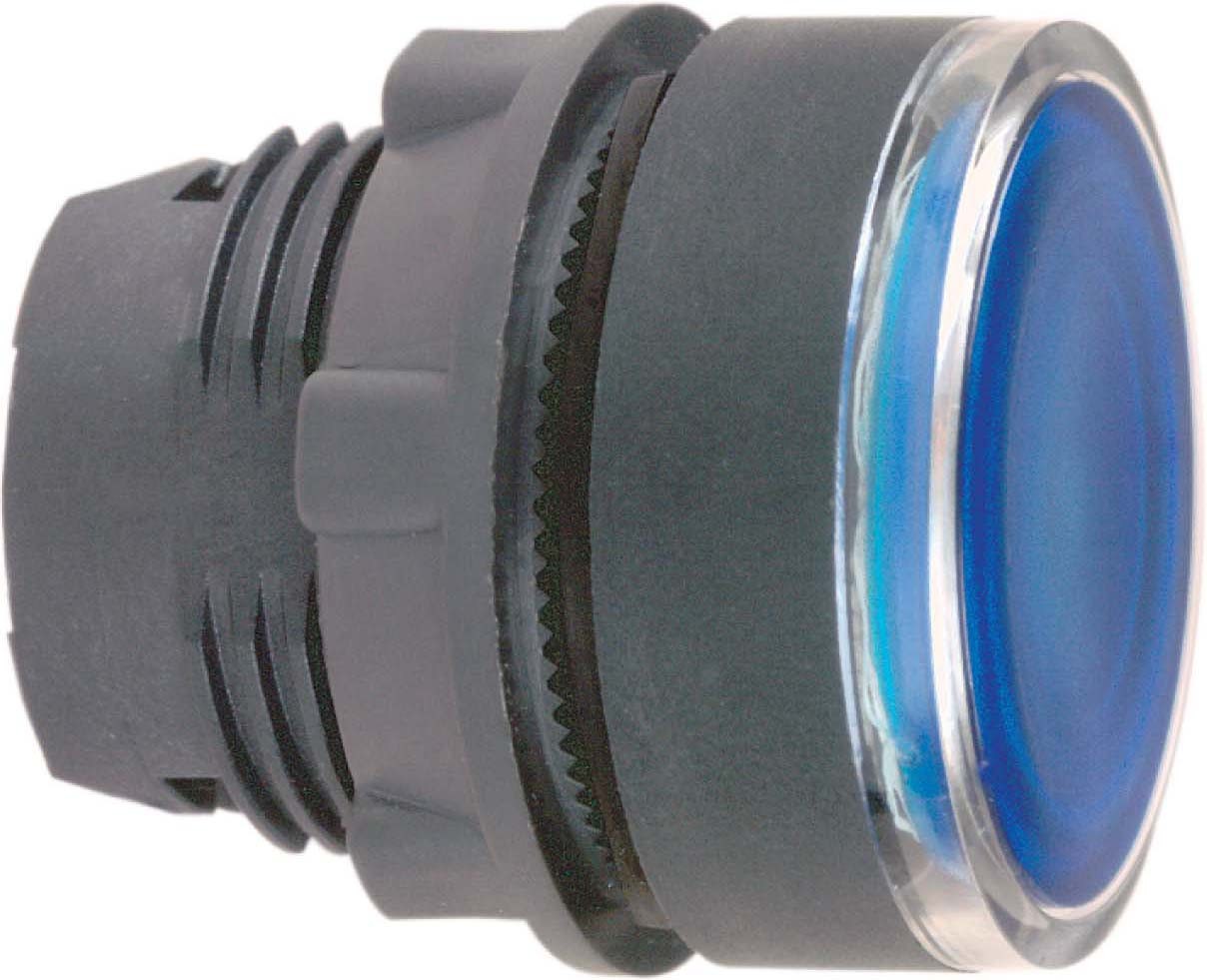 Schneider ZB5AW36 Leuchtdrucktaster, Frontelement, Harmony XB5, Kunststoff, 22mm, blau, für BA9s