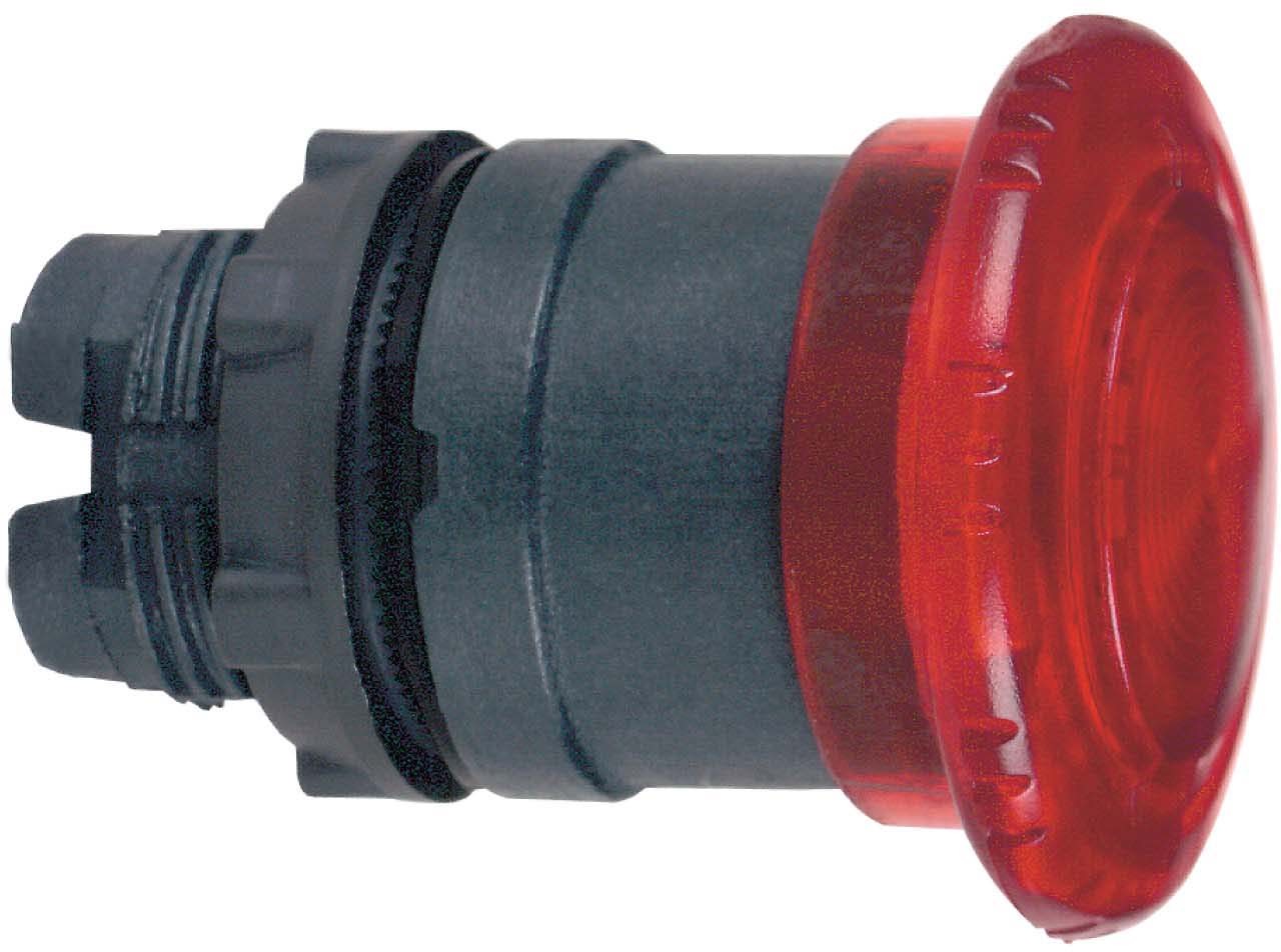 Schneider ZB5AW743 Pilzdrucktaster, Frontelement, Harmony XB5, Kunststoff, 22mm, beleuchtet, rot, Drehentriegelung, für universelle LED