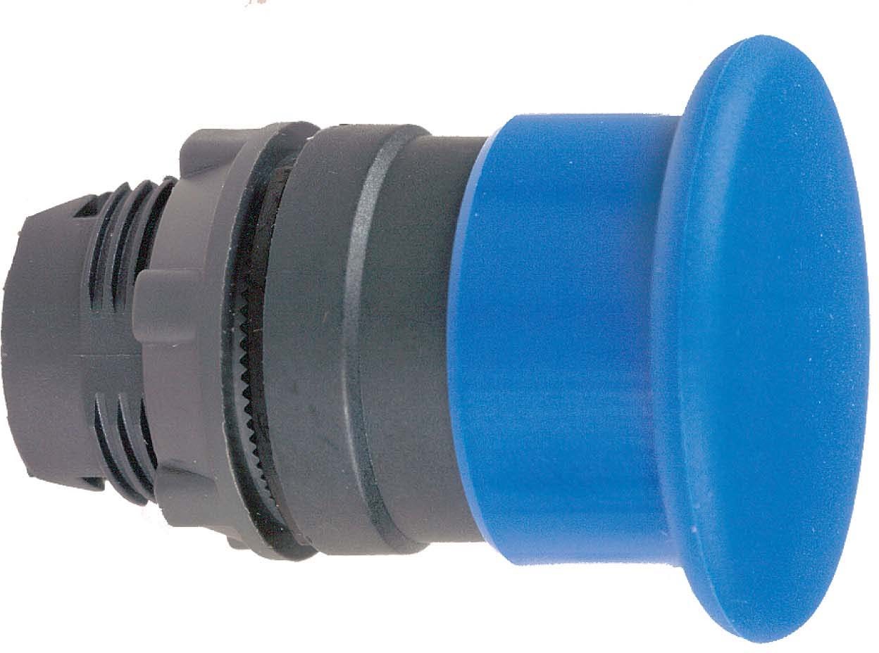 Schneider ZB5AW763 Pilzdrucktaster, Frontelement, Harmony XB5, Kunststoff, 22mm, beleuchtet, blau, Drehentriegelung, für universelle LED