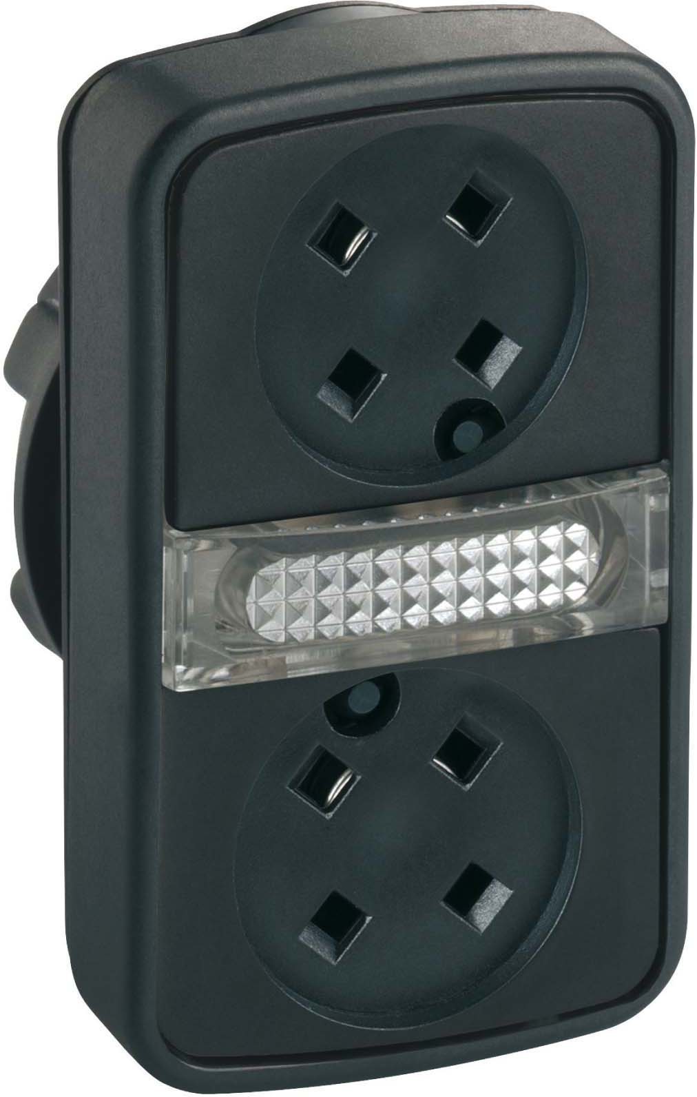 Schneider ZB5AW7A9 Doppeldrucktaster, Frontelement, Harmony XB5, Kunststoff, 22mm, ohne Tastenschilder, beleuchtet