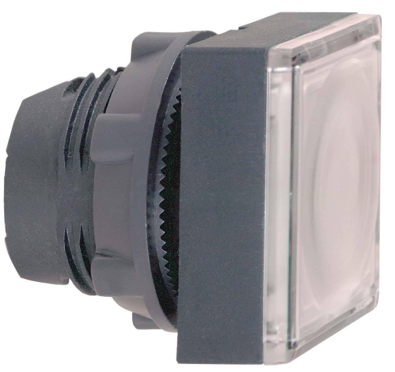 Schneider ZB5CH313 Leuchtdrucktaster, Frontelement, Harmony XB5, Kunststoff, 22mm, weiß, für universelle LED, eckig, rastend