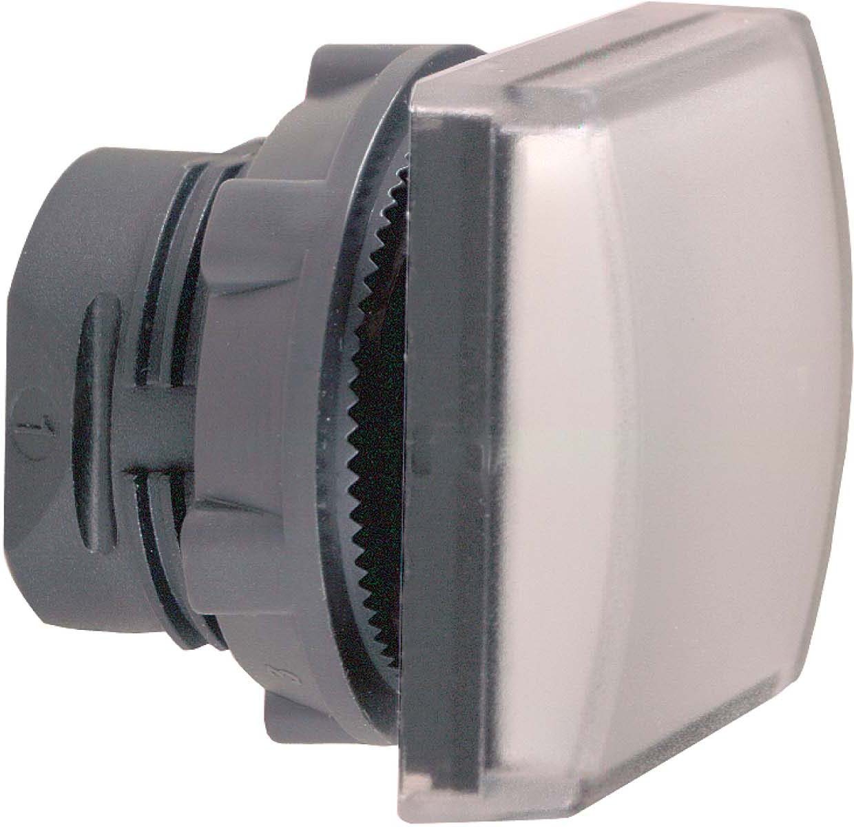 Schneider ZB5CV013 Leuchtmelder, Frontelement, Harmony XB5, Kunststoff, 22mm, weiß, für universelle LED, eckig