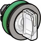 Schneider ZB5FK1513 Leuchtwahlschalter, Frontelement, Harmony XB5F, Kunststoff, 30mm, weiß, für universelle LED, 3 Stellungen, Mitte rastend