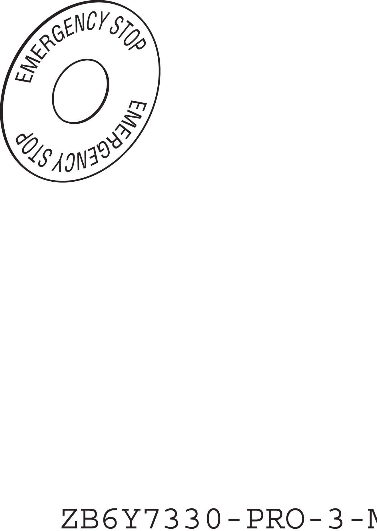 Schneider ZB6Y7330 Schild, rund Ø 45, für Not-Halt/Not-Aus-Drucktaster, gelb, EMERGENCY STOP