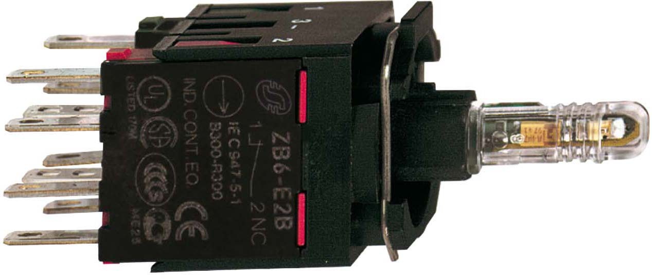 Schneider ZB6ZB11B Hilfsschalterblock, Ø 16, weiß Integral LED 1S