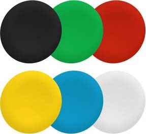Schneider ZBAF9 Set Tastenschilder für Frontelement flacher Einbau Ø 30mm 6 Farben