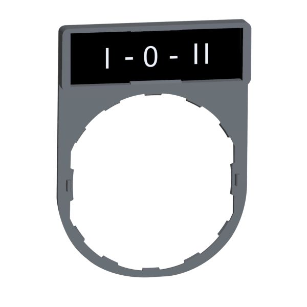 Schneider ZBY2186C0 Schildträger 30x40mm, mit Schild I-0-II, für Harmony 22mm, in grau