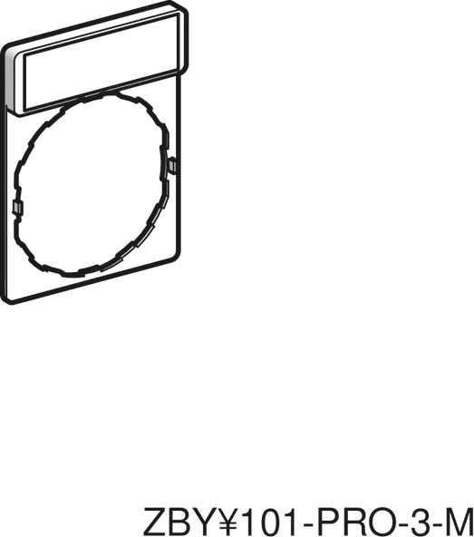 Schneider ZBY2304 Schildträger 30x40mm, für Ø 22 Geräte, m. Schild STOP