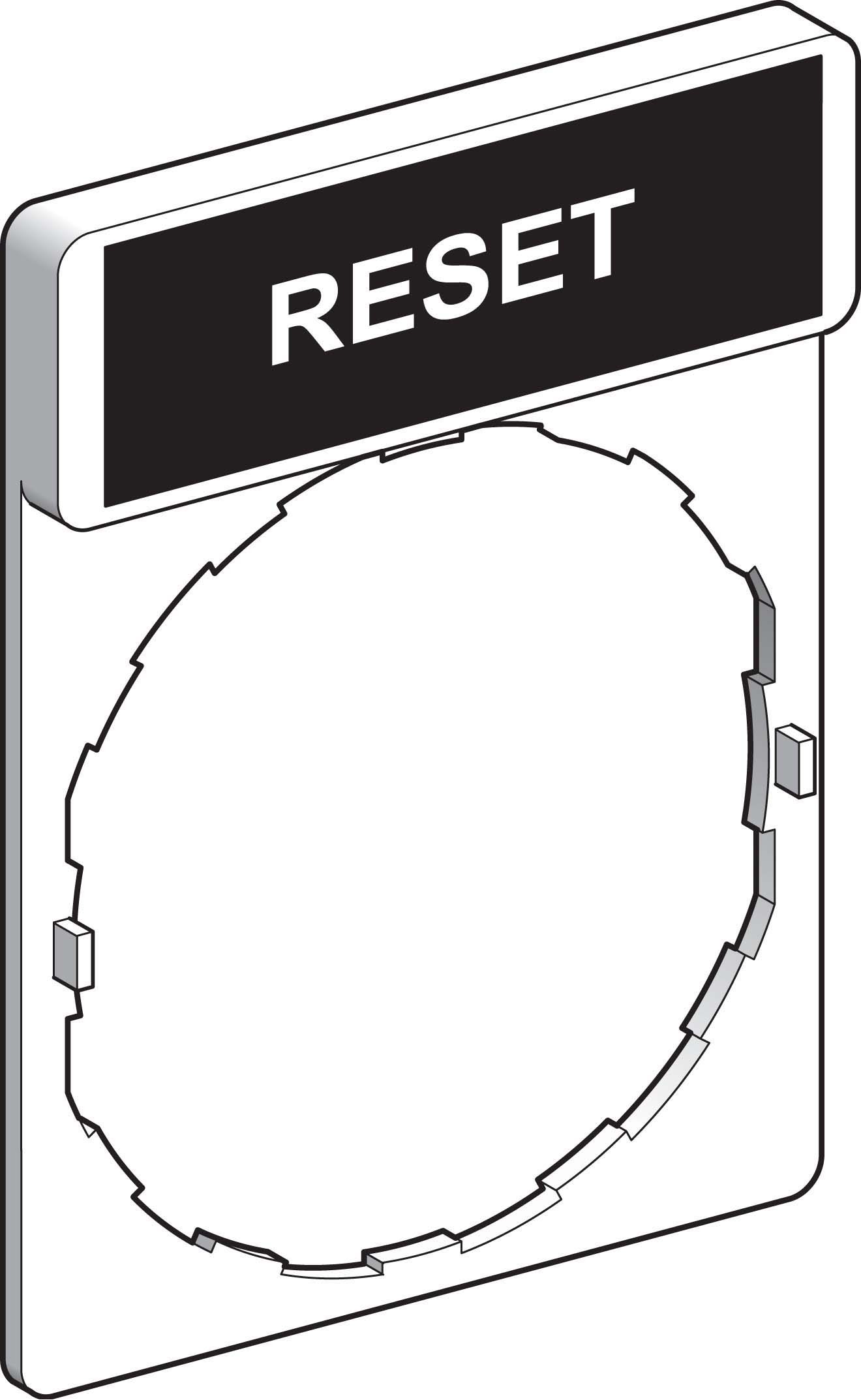 Schneider ZBY2322 Schildträger 30x40mm, für Ø 22 Geräte, mit Schild RESET