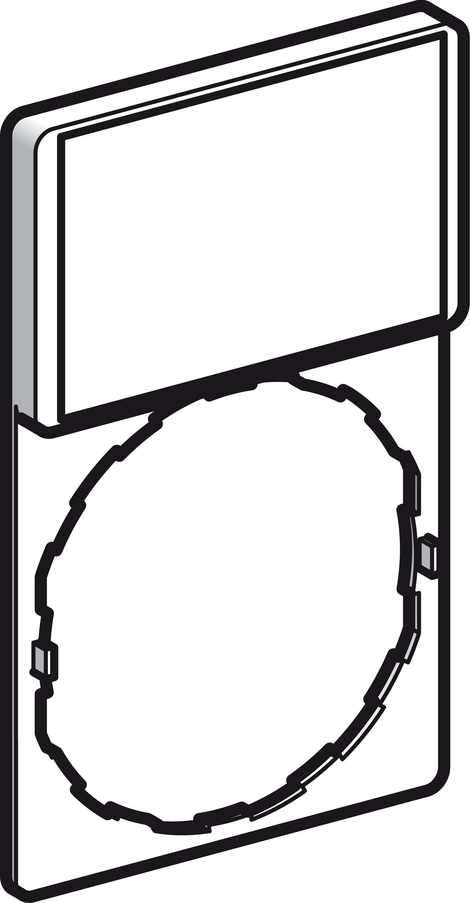 Schneider ZBY6102 Schildträger 30x50mm m. Leerschild, für Ø 22 Geräte m. rundem Frontelement