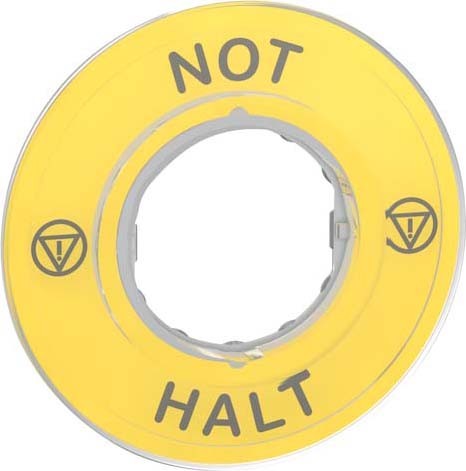 Schneider ZBY9220 Schild Ø60 für Not-Halt-Taster, NOT-HALT/Logo ISO13850