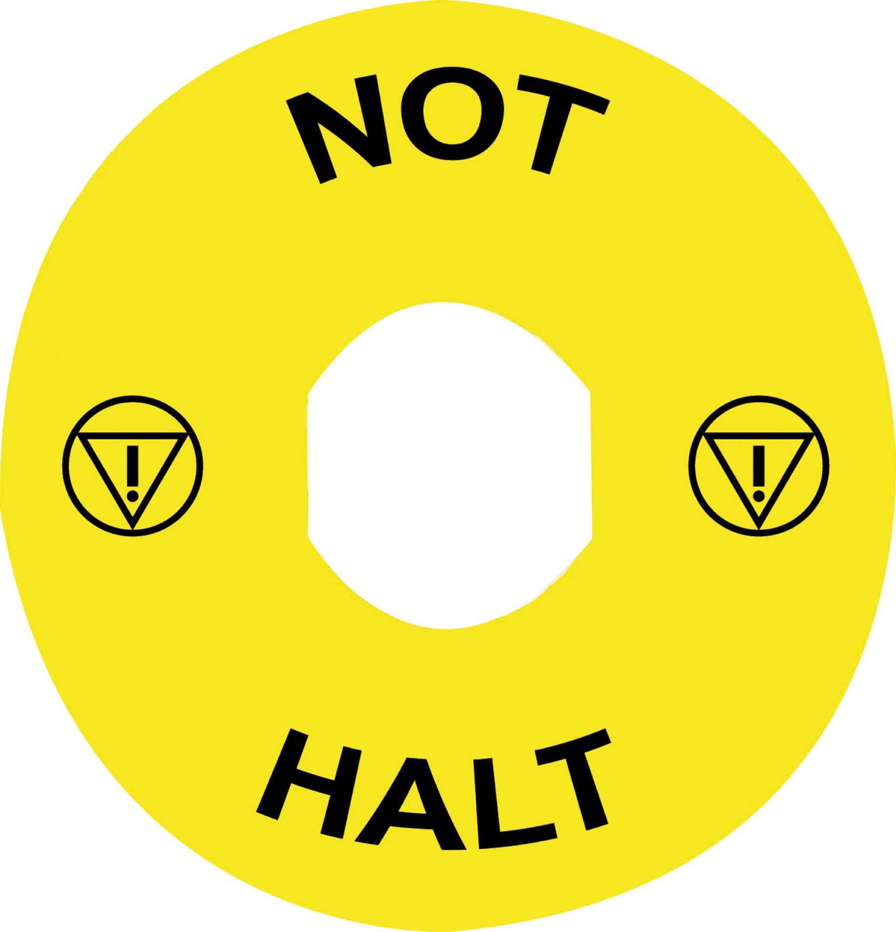 Schneider ZBY9230T Schild Ø60 für Not-Halt/Not-Aus-Taster, NOT-HALT/Logo ISO13850