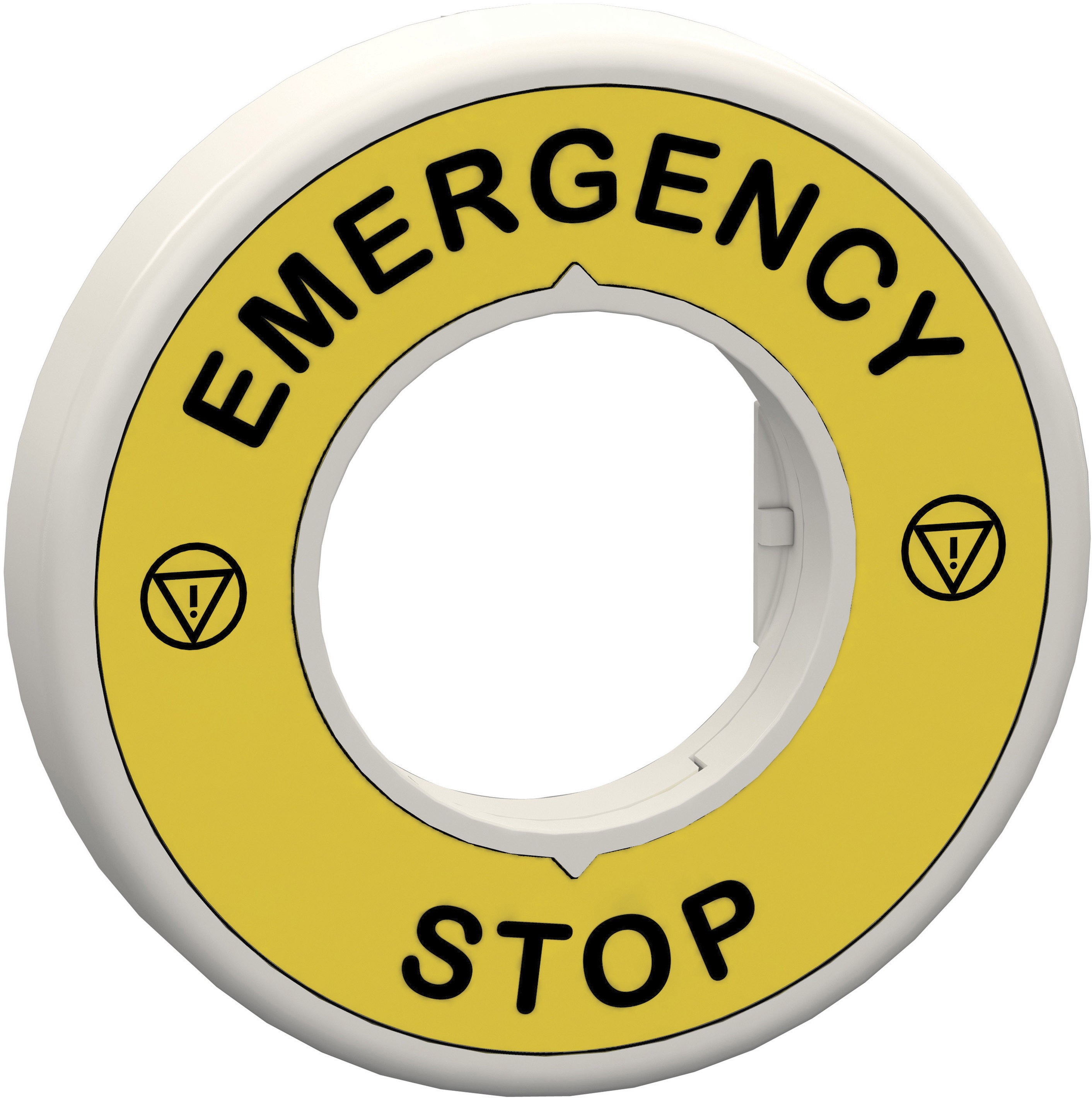 Schneider ZBY9W2M330 Beleuchtbares Schild für Not-Aus/Not-Halt, 1 LED rot, 230V, EMERGENCY STOP