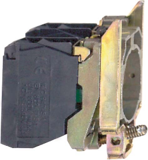 Schneider ZD4PA103 Hilfsschalterblock mit Befestigungsflansch, Harmony XB4, Metall, 22mm, für Joysticks mit 2 Richtungen, 1S pro Richtung, Schraubklemme