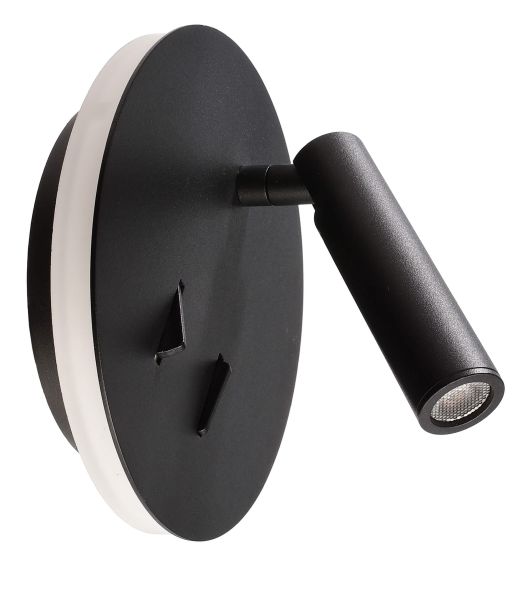 Deko-Light 341243 Wandaufbauleuchte, Brahe IV Rund, 8,5 W, 3000 K, Schwarz, 220-240 V/AC, 50 / 60