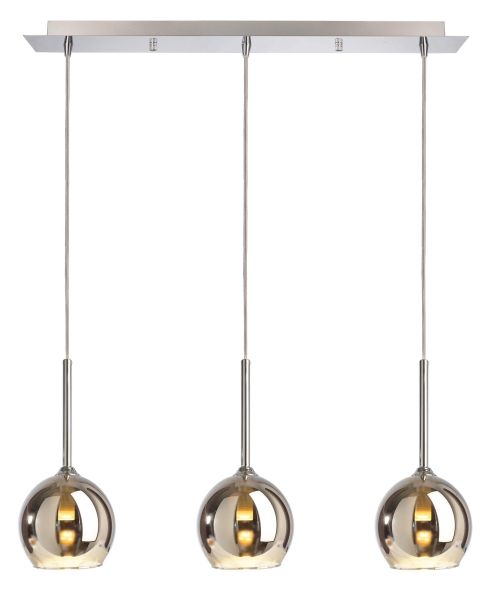 Deko-Light 342115 Pendelleuchte, Bunda, 3x max. 28 W G9, Silber, 220-240 V/AC, 50 / 60 Hz, IP 20