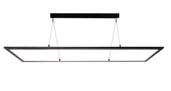 Deko-Light 342219 Pendelleuchte, LED Panel transparent, Eckig, 50 W, DIM, 3000/4000 K, Schwarz, 22