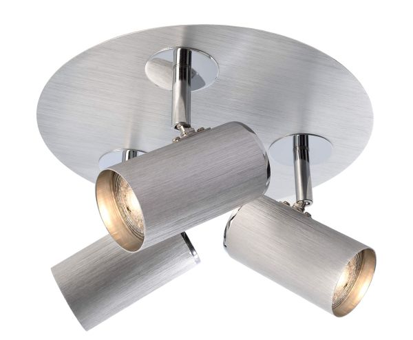 Deko-Light 348087 Deckenaufbauleuchte, Indi III, 3x max. 50 W GU10, Silber, 220-240 V/AC, 50 / 60