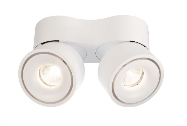 Deko-Light 348125 Deckenaufbauleuchte, Uni II Double Tilt, 20 W, DIM, 3000 K, Weiß, 220-240 V/AC,