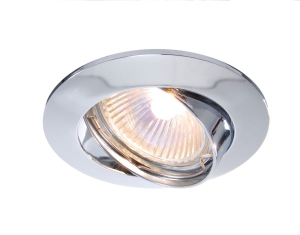 Deko-Light 449201 Einbaustrahler, Style Round, Tilt, 1x max 50 W MR16, Chrom, Spannungskonstant, 1