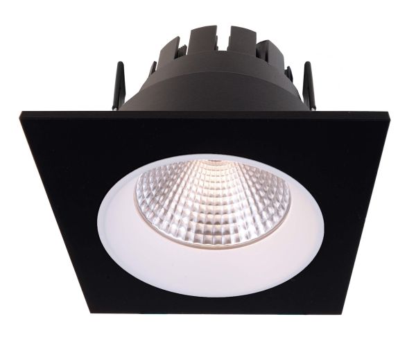 Deko-Light 565243 Einbaustrahler, Orionis Eckig, 6,5 W, 2700 K, Schwarz/Weiß, Stromkonstant, 17-19