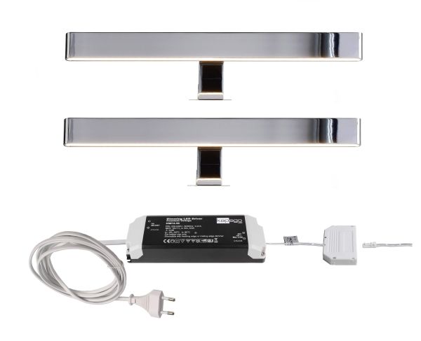 Deko-Light 620021 Möbelaufbauleuchte, Bundle, Spiegel Line II 2x, 12 W, 3000 K, Silber, 220-240 V/